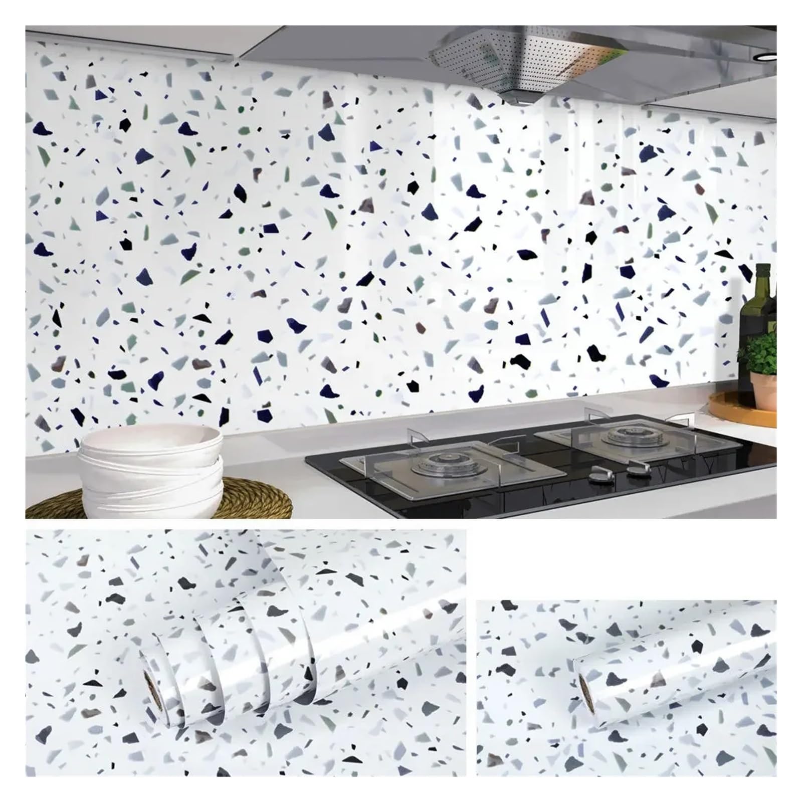 Ayztantine Color 12 Self-Adhesive Wallpaper 10M X 80Cm Marble Self Adhesive Wallpaper Waterproof Oil Proof Kitchen Stickers(,60Cm X 5M)