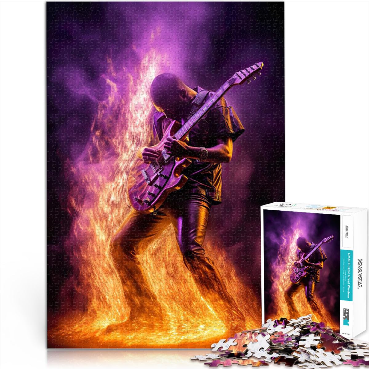 1000 Adult Pieces Jigsaw Puzzle Heavy Metal Guitarist Made of cardboard for and 14 years and over Home Art Decor Artists' Collection, Fine Arts。size：26x38cm/10.24x14.96inch