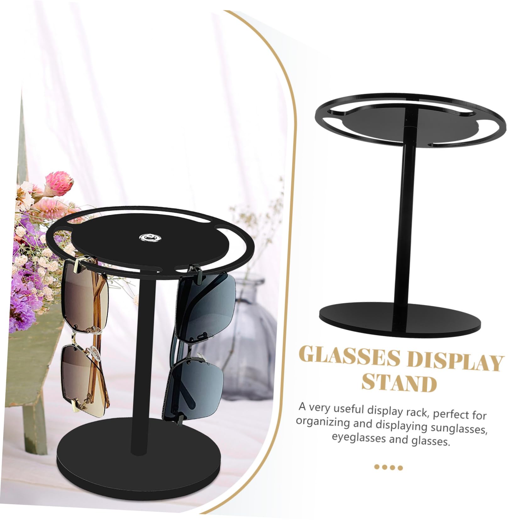 Eleganter Acryl Brillenständer mit 360° Drehung Brillenhalter und Sonnenbrillenhalter Organizer für Sommerurlaub Kompakt und Einfach zu Tragen