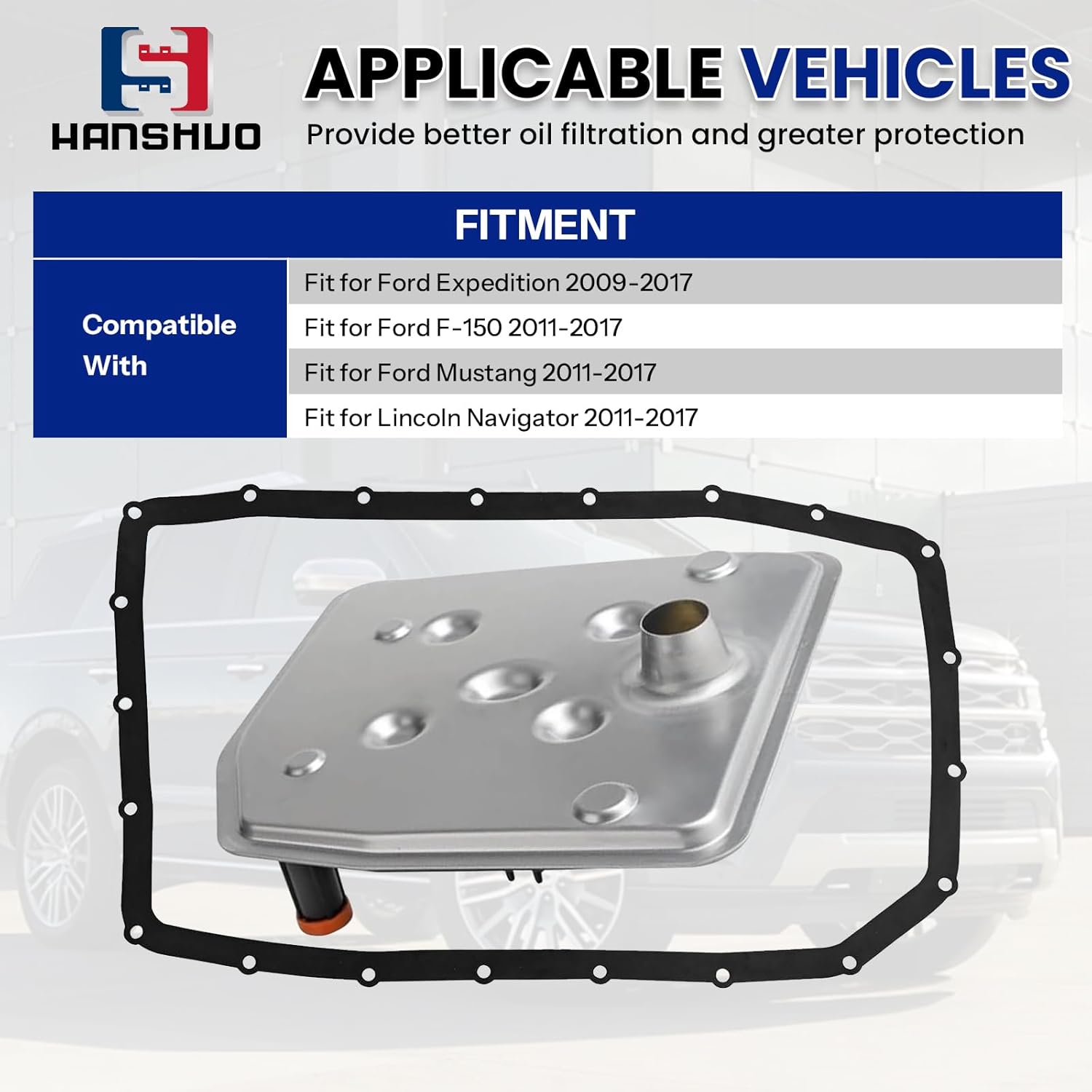 Automatic Transmission Filters Kit for Expedition F150 Mustang Lincoln Navigator Replaces OEM FT-188 BL3Z-7A098-A