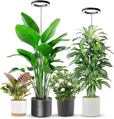 Miniatura 19 de Luz de Crecimiento para Plantas, 48 LEDs de Espectro Completo Luces de Crecimiento para Plantas de Interior, Luz de Crecimiento de Halo Pequeña