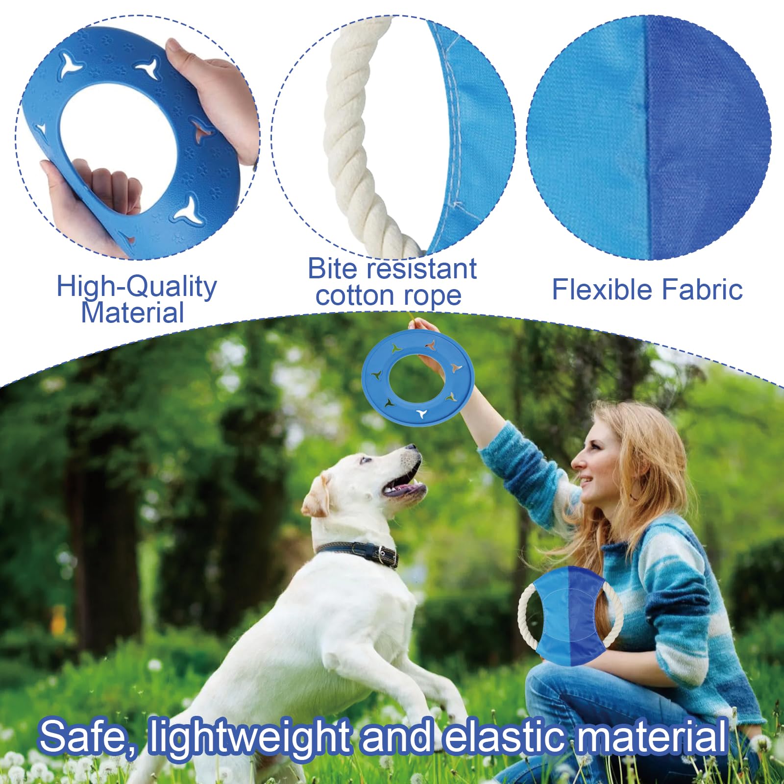 WORUIB 2-Pack Dog Frisbee Set, Durable, Non-Toxic - Image 3