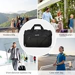 Hanke Carry On Luggage Bags for Travel, Large Foldable Duffle Bag for Travel, Softside Lightweight Travel Bag Carry On Bags for Airplanes Women, Travel Tote Bags for Women Men.(Black)