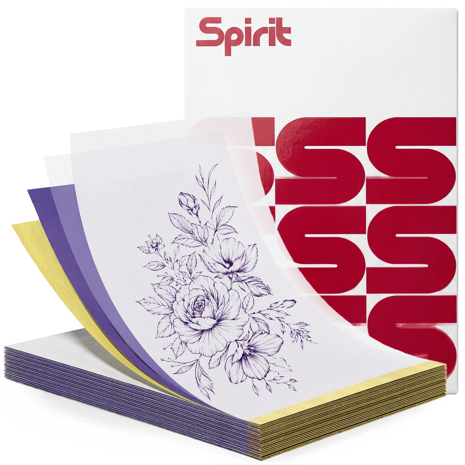 100 Sheets Tattoo Transfer Paper – Thermal Stencil Paper for Tattoo Machine High-Quality Clear Transfer Stencils Easy to Use for Professional Artists and Beginners
