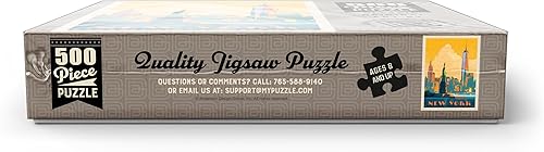 Miniatura 9 de New York City Skyline Glow, póster vintage, rompecabezas prémium de 500 piezas para adultos