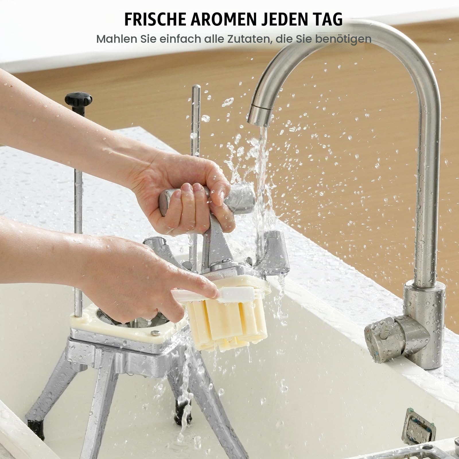 VEVOR Kartoffelschneider Pommes Frites Schneider 1/4 Zoll, Frittenschneider Gemüseschneider Kommerzieller Zerkleinerer Obstschneidemaschine mit 2 Ersatzklingen, Edelstahl Zerhacker Salat, Früchte