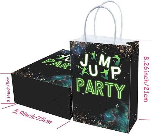 Miniatura 6 de Tyndallrays 16 bolsas de regalo para trampolín para suministros de fiesta de cumpleaños, aperitivos de regalo, regalos de fiesta de dulces con asas