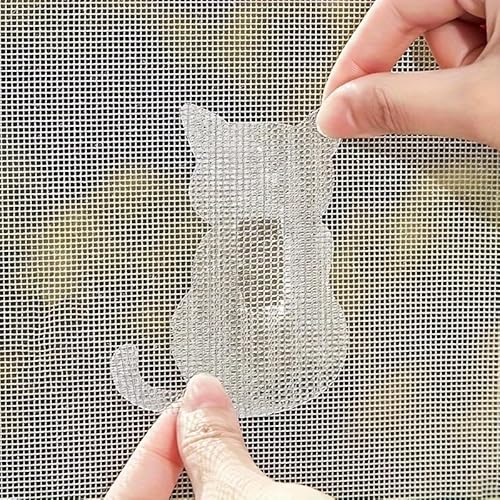 5 Parches De Reparación De Pantallas Autoadhesivos Con Formas De Animales Para Mosquiteras Y Pantallas De Ventana, Reparación Rápida De Malla, Fácil De Despegar, Gato