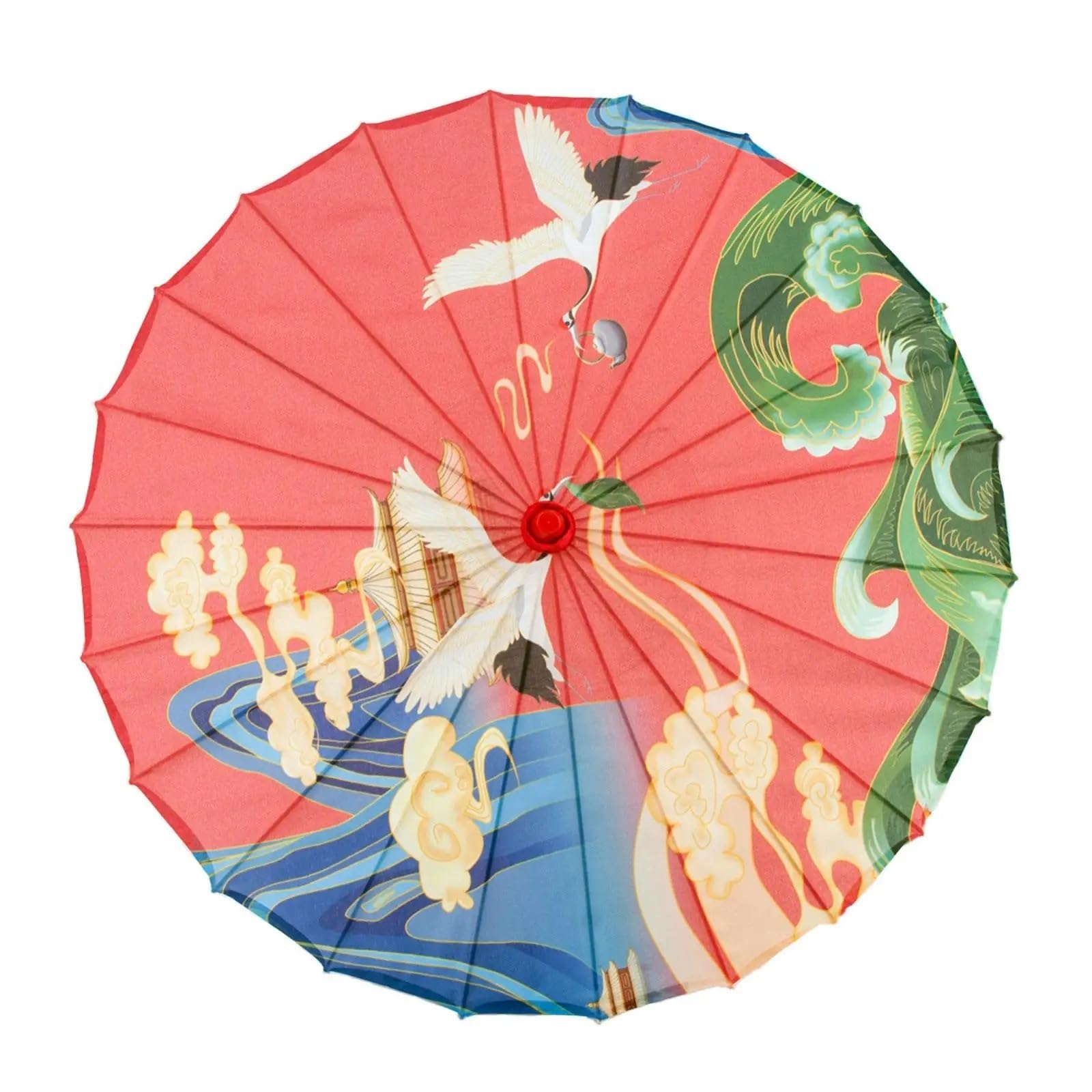 Oiled Paper Umbrella Art Classical Dance Umbrella Classical Dance Parasol for Music Festivals per Costumi Matrimonio Festa Oggetti di Scena Scen(Color4)