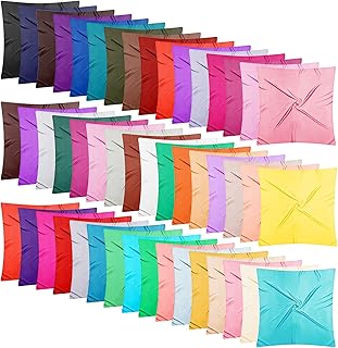 48 Pcs 35 x 35 Inch Large Square Satin Head Scarf Bulk Elegant Silk Like Head Scarf Large Silk Feel Satin Hair Wrap Satin Scarf Bandana for Gift Hair Wrapping Sleeping, 48 Colors