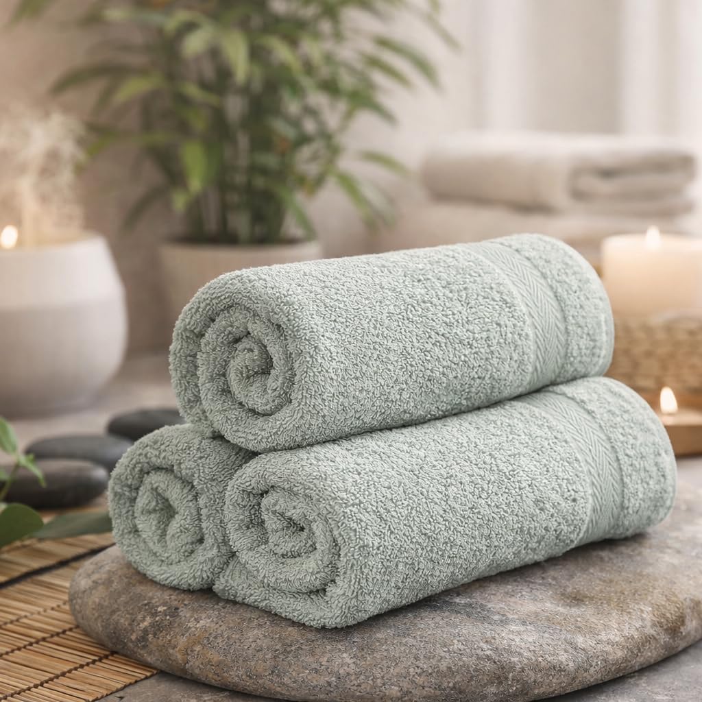 Betz Premium Handtuch Set 4-teilig – 2 Duschtücher 70×140 cm & 2 Handtücher 50×100 cm, 100% Baumwolle 470 g/m², saugstark & weich, Oeko-TEX® Farbe heugrün