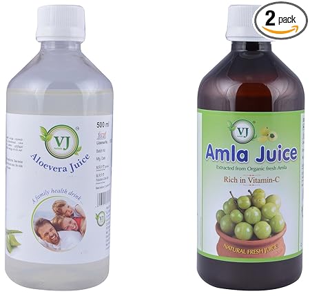 V.J.Herbals Amala Juice + Aloe Vera Juice- 500Ml + 500Ml