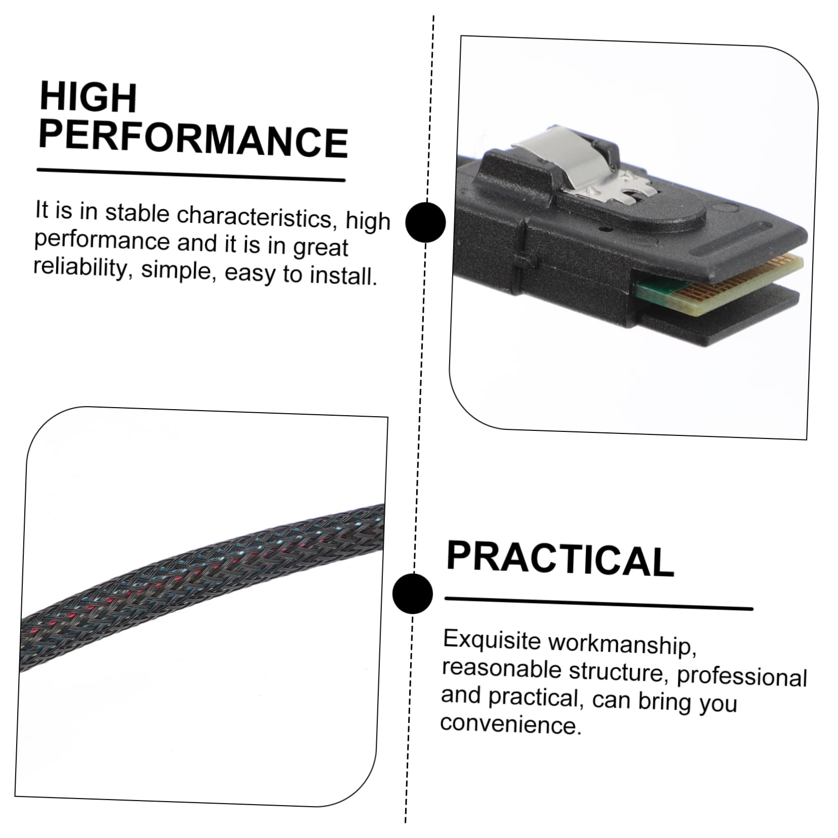 CIYODO 36 Pin Mini -8087 to -8087 Cable Internal Server Data Cable 0.5m Black DIY Friendly