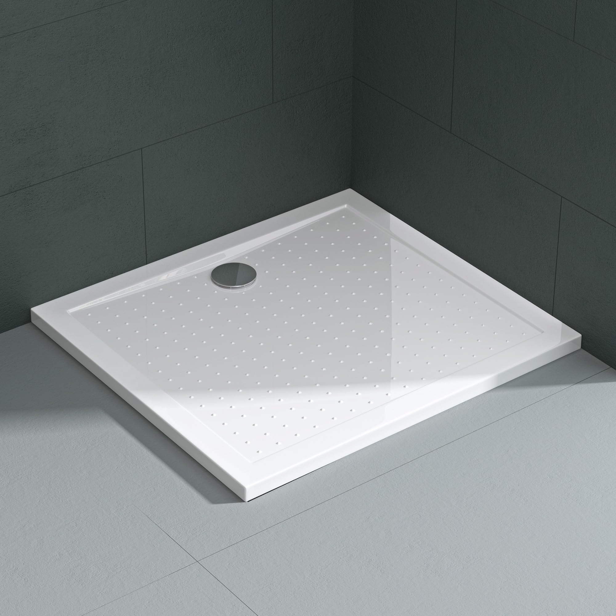 Mai & Mai Piatto Doccia 70x80x4cm in Acrilico Rettangolare, Antiscivolo | Piatto Doccia Rettangolare Lucia02AR in Acrilico