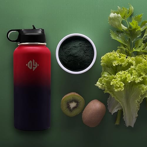 Miniatura 4 de DY DuoYuMdi - Botella de agua deportiva con aislamiento al vacío de 32 onzas tapa con popote de acero inoxidable que mantiene el calor y el frío