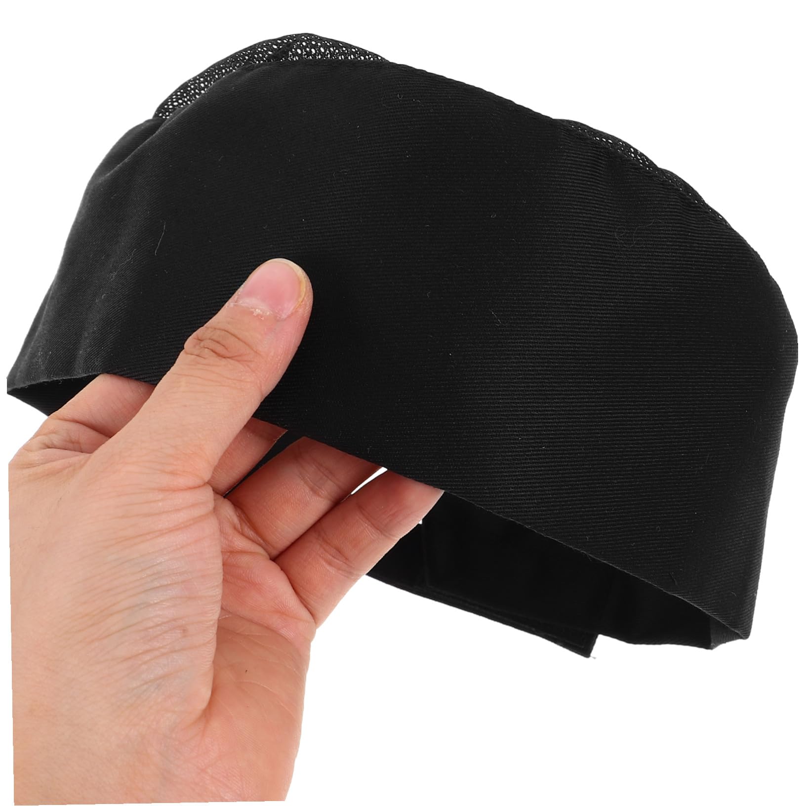 ORFOFE 4 Piezas Gorros de Chef Unisex Gorra Cocina Transpirable de Malla para Hombres y Mujeres Gorros de Trabajo para Servicios de Hostelería y Catering Negro Doble de Poliéster-algodón