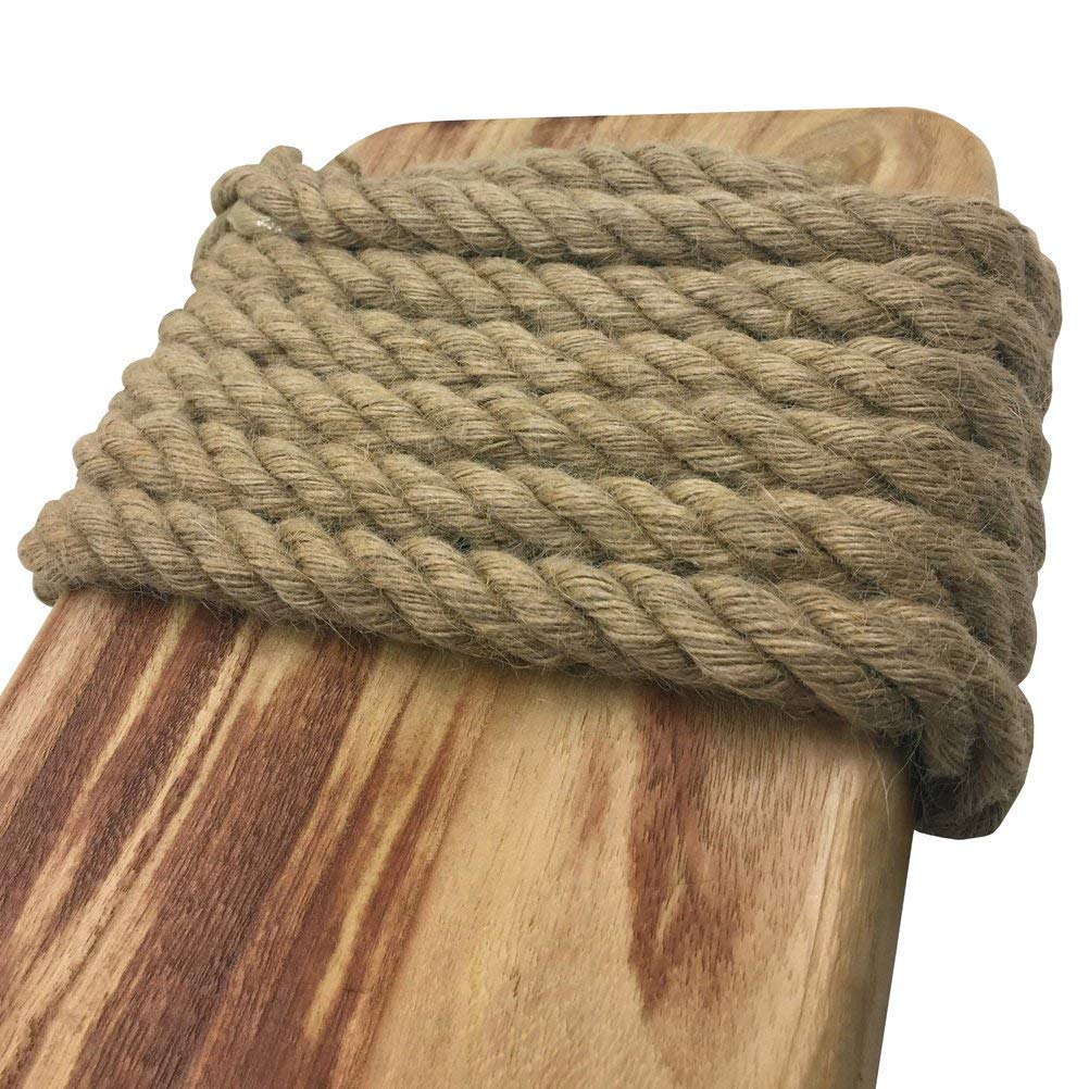 Aoneky Altalena Legno da Giardino 60x20x3cm, con Corda 3,7M, Carico Massimo:160KG -Sedile da Altalena per Bambini e Adulti su Albero Esterno (Paulownia Round)