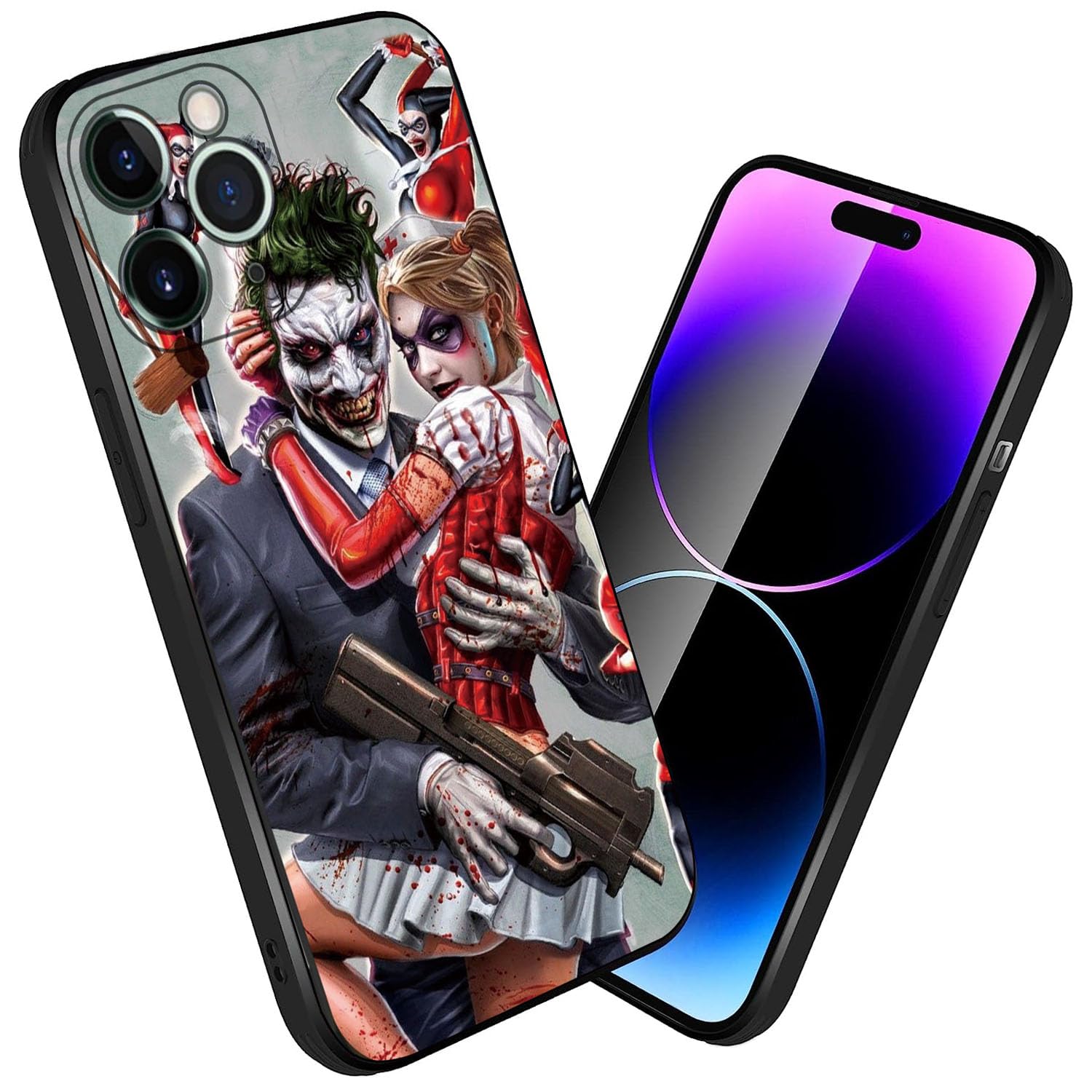 XSHIP for iPhone 14 Pro Max, Cool Movie Joker Pattern Design Case for Men and Boys, Soft Silicone with Shockproof Scratch-Resistant with Camera Protection