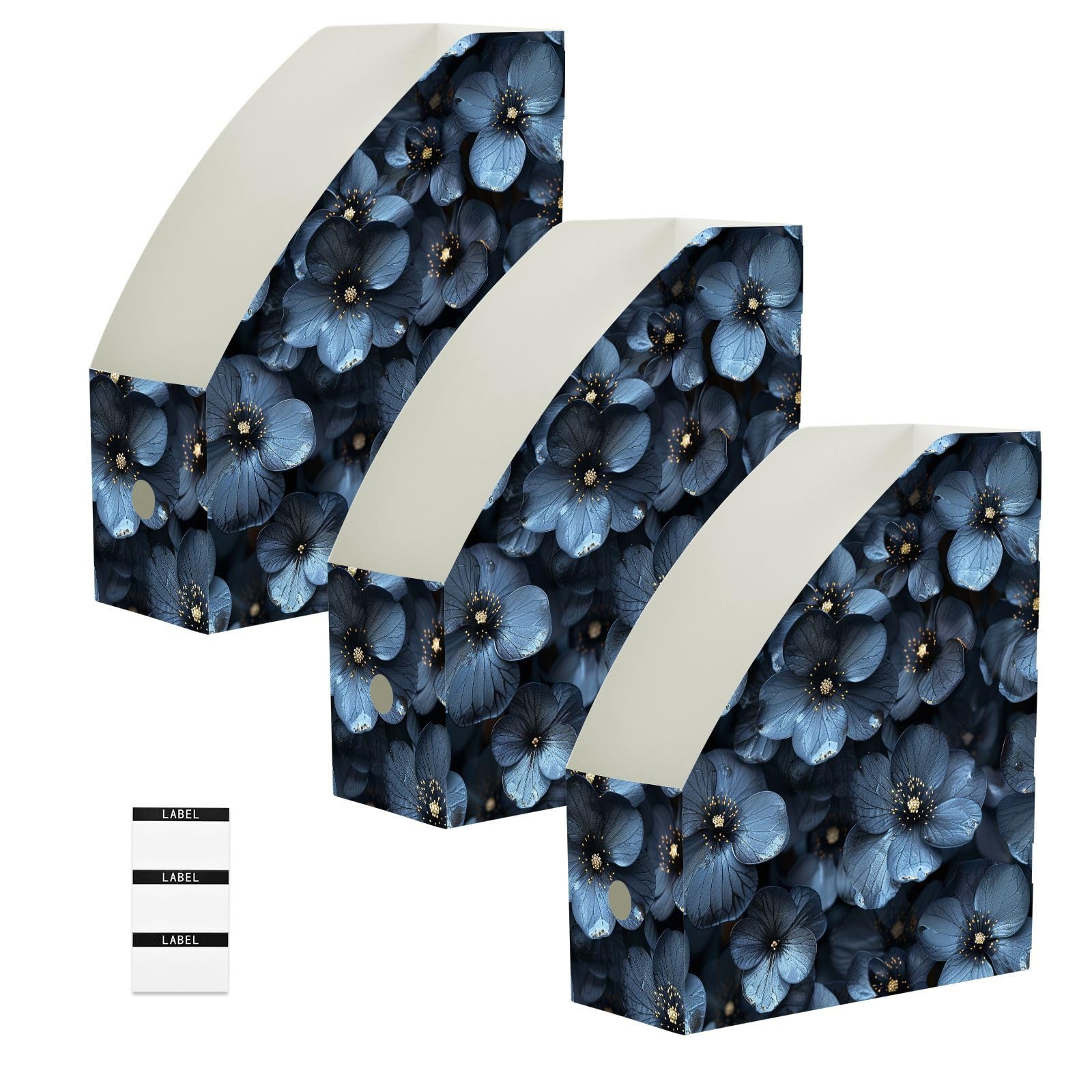 Classeurs pliables de 22,9 x 30,5 cm haut de gamme gris acier floral