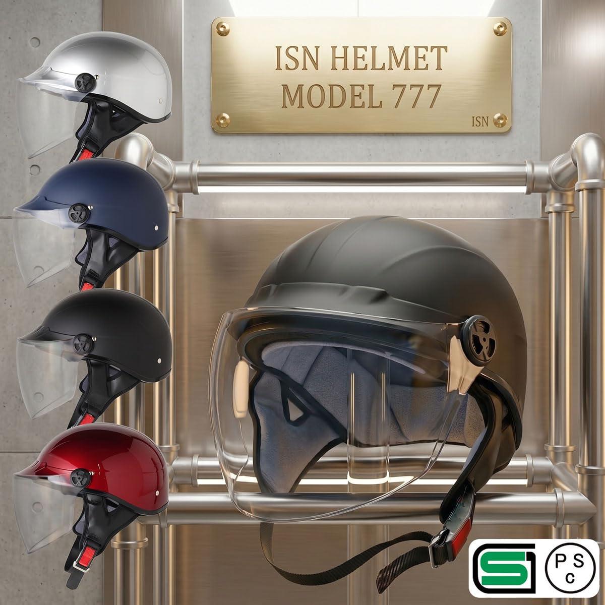 Amazon | ISHINO SHOKAI ハーフヘルメット 125ccまで対応 ISN777