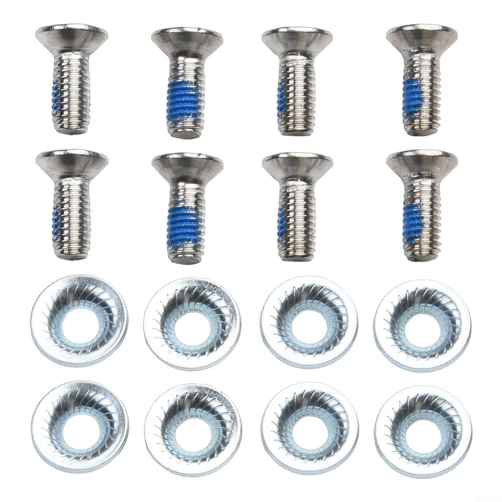 Lot de 16 vis fixes M6 x 16 avec rondelles – Matériel de montage de fixation en métal pour réparation de pièces de ski et de snowboard – Comprend des entretoises, design antidérapant (8 pièces)