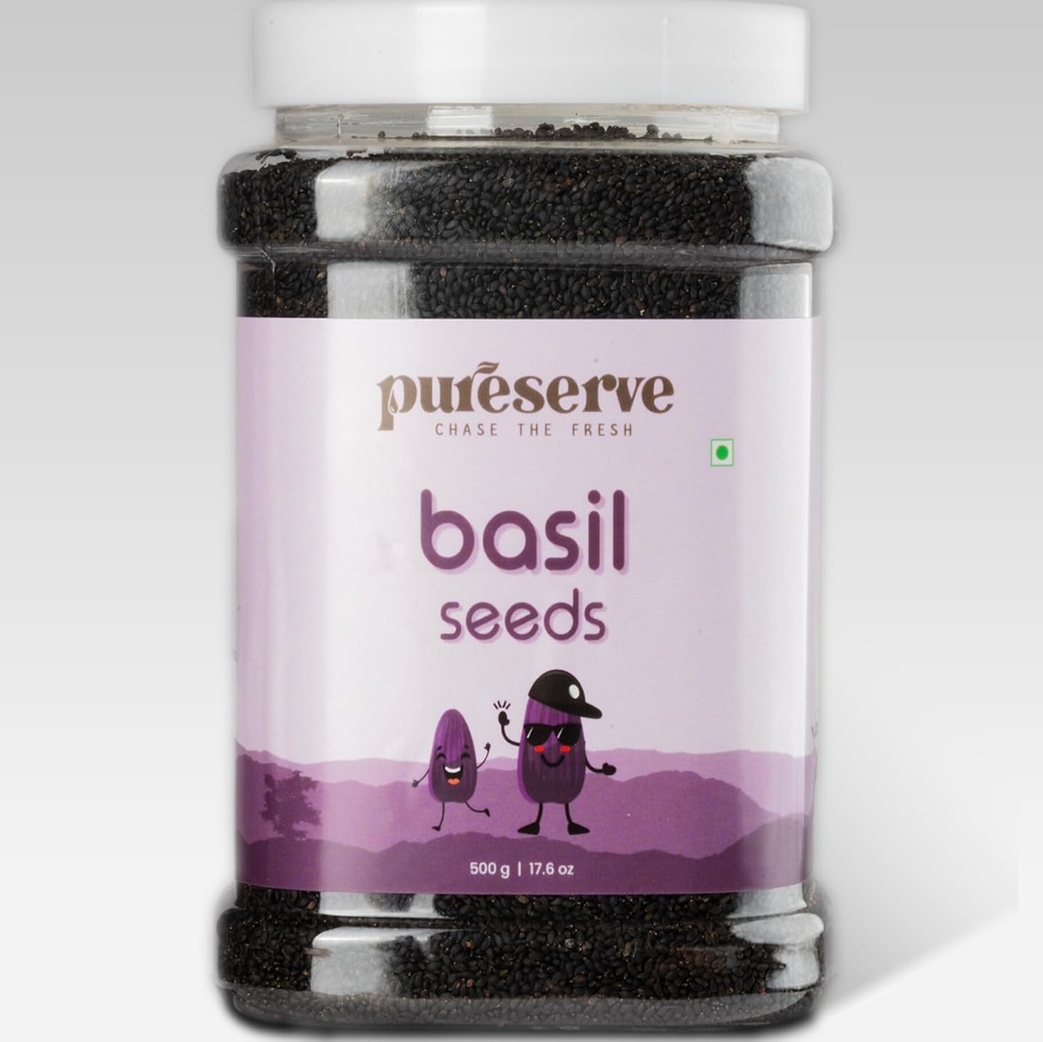 Pureserve Premium Basil Seeds 500g – Superfood for Weight Loss & Digestion |Sabja Seeds | High Fiber & Omega-3 | Natural Detox & Hydration Booster | Ideal for Smoothies & Drinks | Gluten-Free & Vegan Pureserve Premium Basil Seeds 500g – Superfood for Weight Loss & Digestion |Sabja Seeds | High Fiber & Omega-3 | Natural Detox & Hydration Booster | Ideal for Smoothies & Drinks | Gluten-Free & Vegan