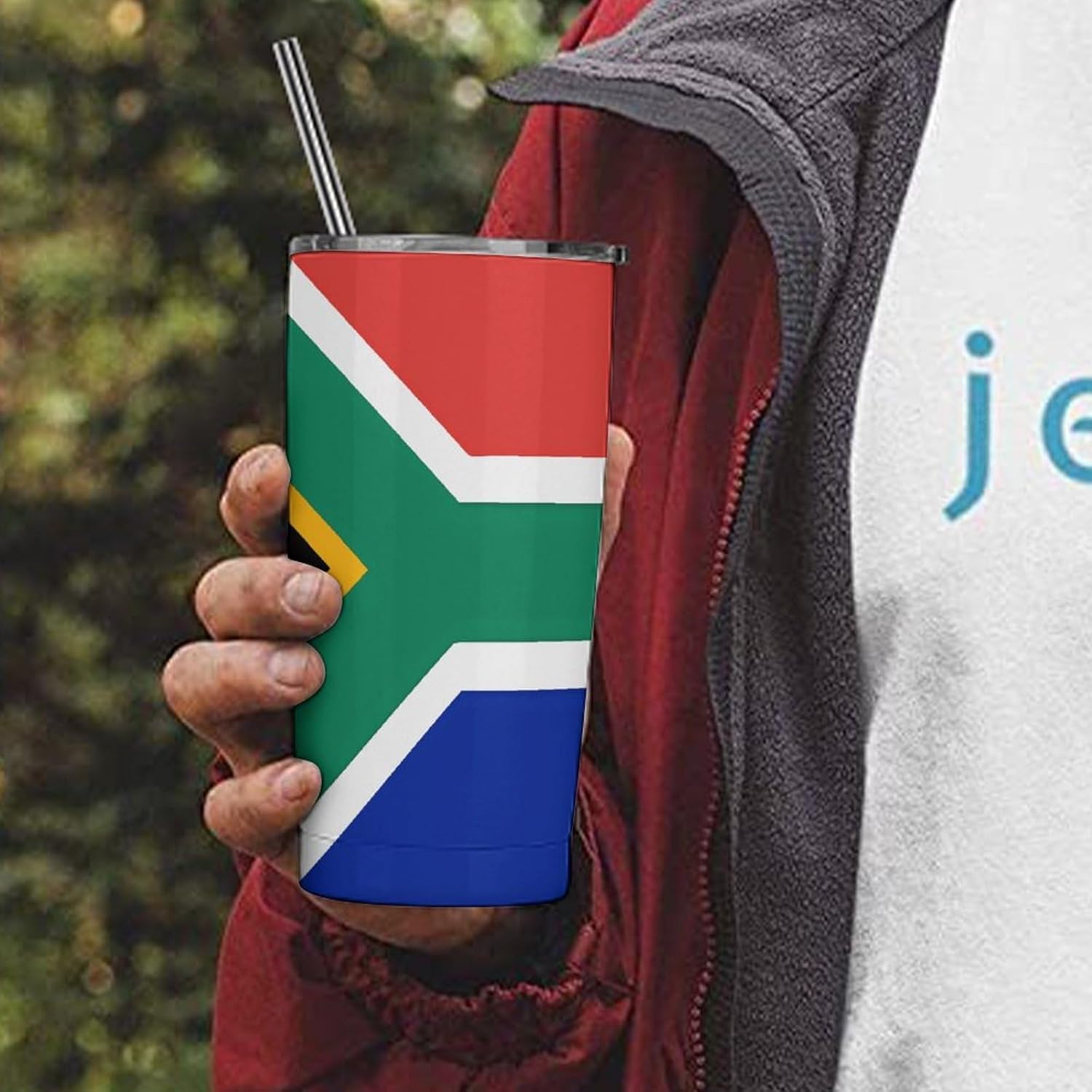 Stainless Steel Tumbler Insulated South Africa Flag Printed Insulated Cup for Travel Reusable Car Cup