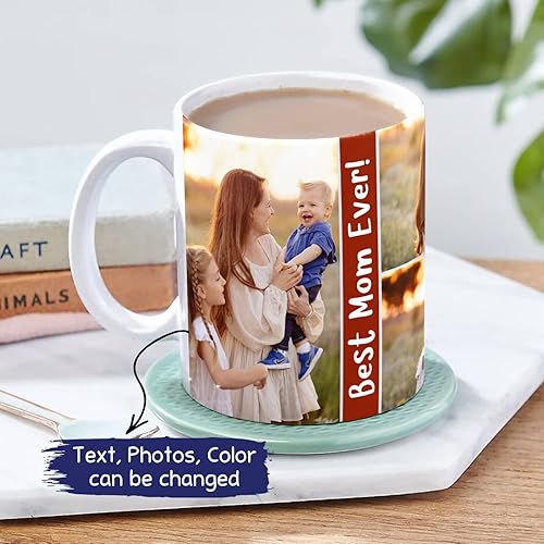 Miniatura 10 de Tazas de café personalizadas con foto familiar, tazas de collage de fotos personalizadas, regalo de la familia lo es todo, 11 onzas Taza Family Is