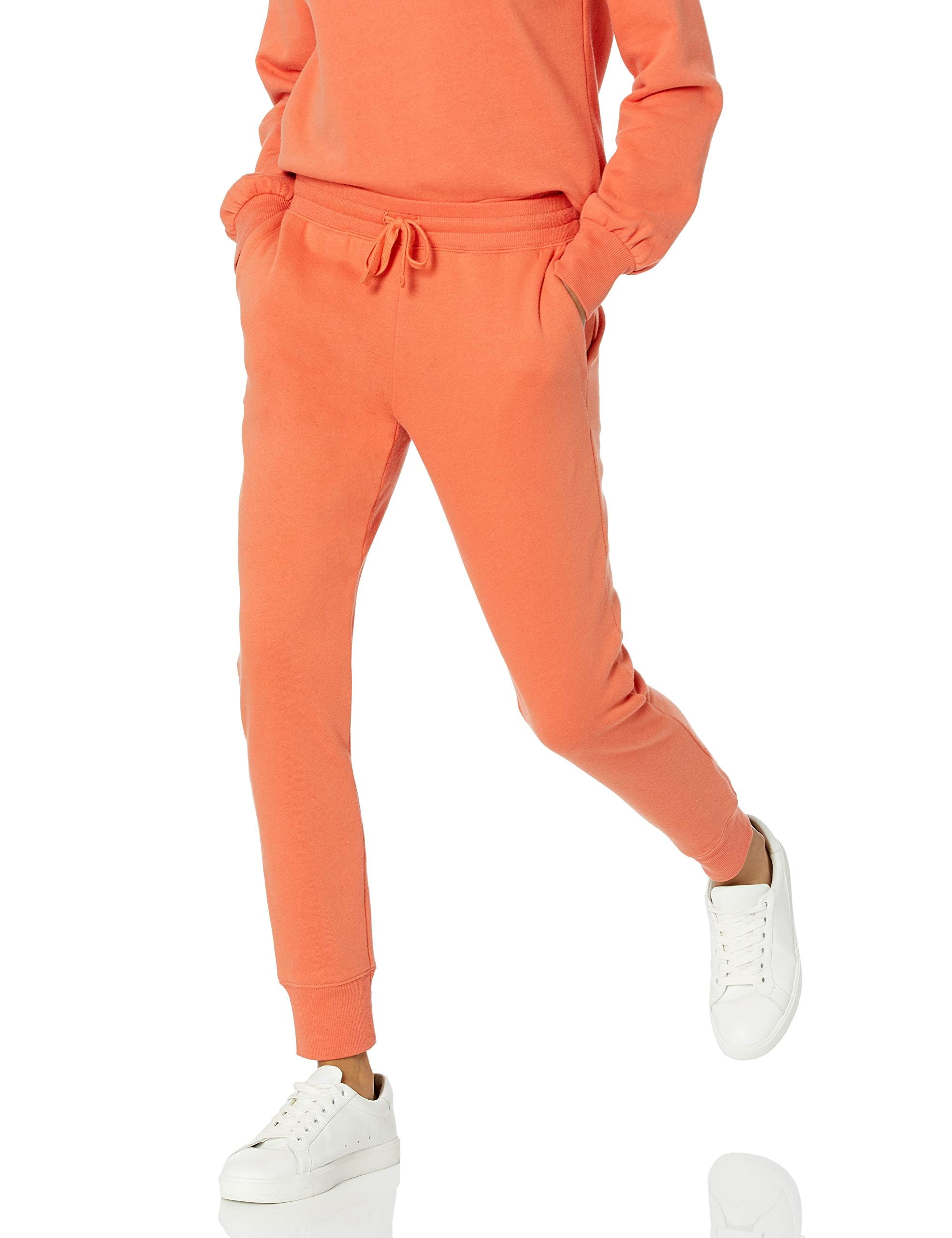 Amazon Essentials Women's Fleece Cuffed Jogging Bottoms (Available in Plus Size), Clay, XS