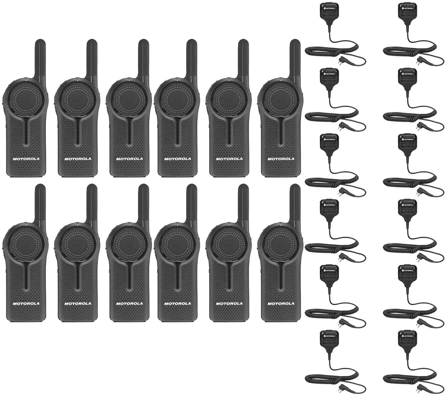 DLR1020 2 Channel 900 MHz Digital License Free Radio with HKLN4606 Speaker Microphone 12 Pack