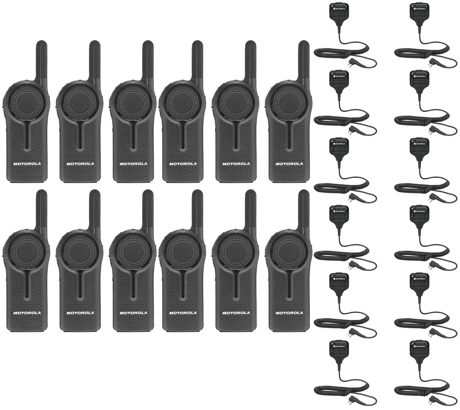 DLR1020 2 Channel 900 MHz Digital License Free Radio with HKLN4606 Speaker Microphone 12 Pack