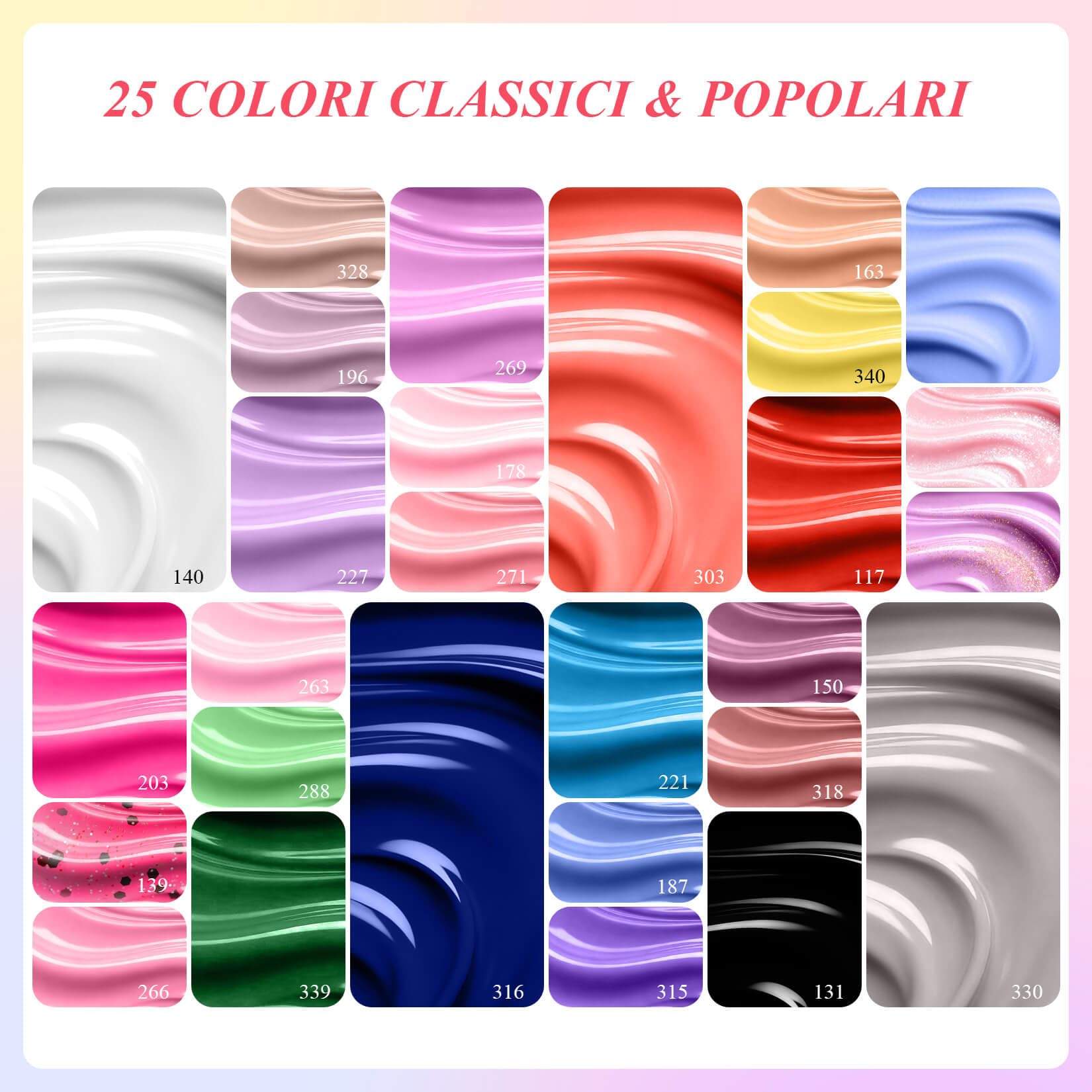 Phoenixy 30Pz Kit Semipermanente Unghie con Fresa per Unghie 25 Colori Kit Unghie Gel Completo con 48W U V/LED Lampada Base e Top Coat Kit Professionale per Nail Art da Salone