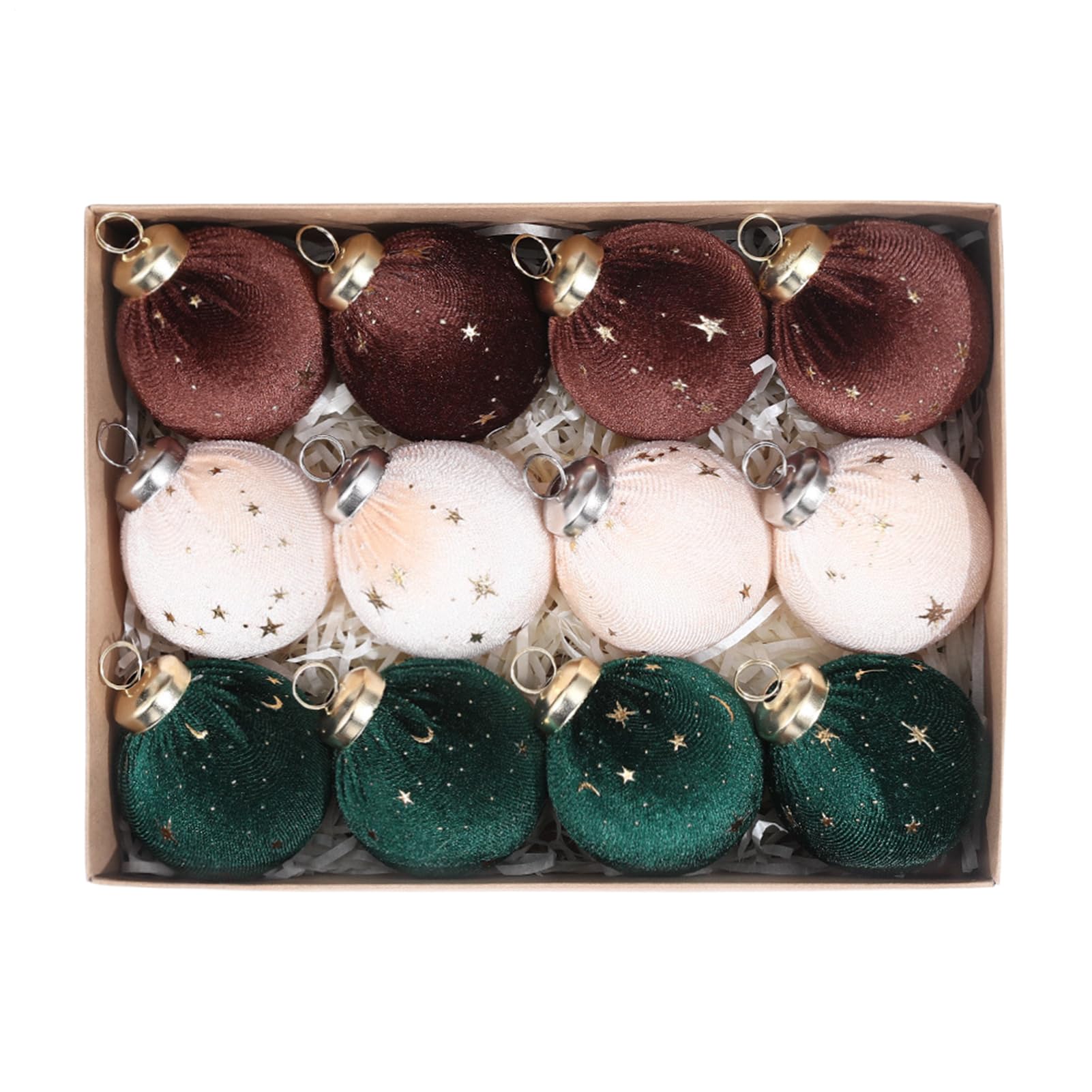 Boules de Noël en velours lot de 12 pour décoration maison Halloween et Thanksgiving