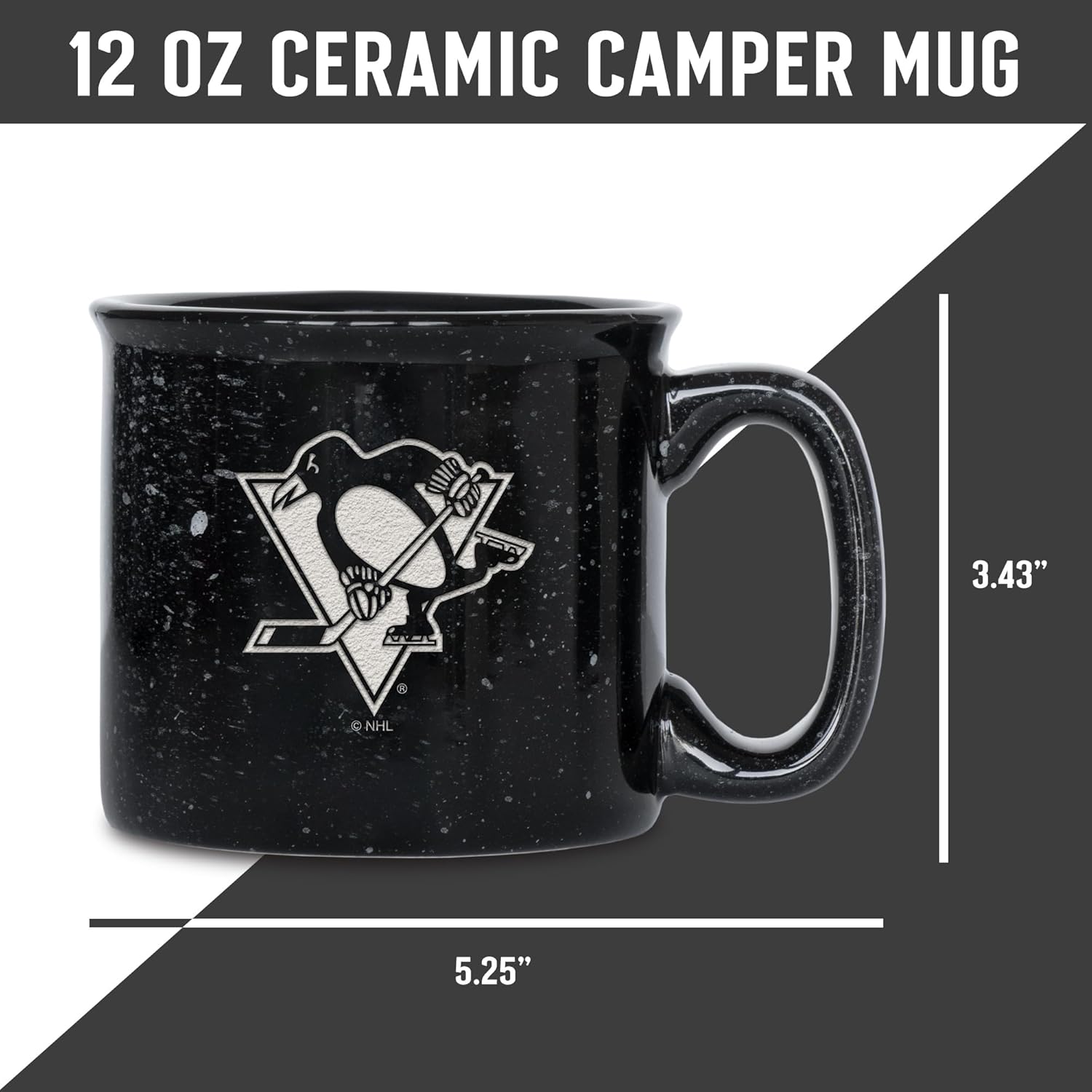 Rico Industries NHL Hockey Speckle 12oz Laser Engraved Campfire Mug - Image 6