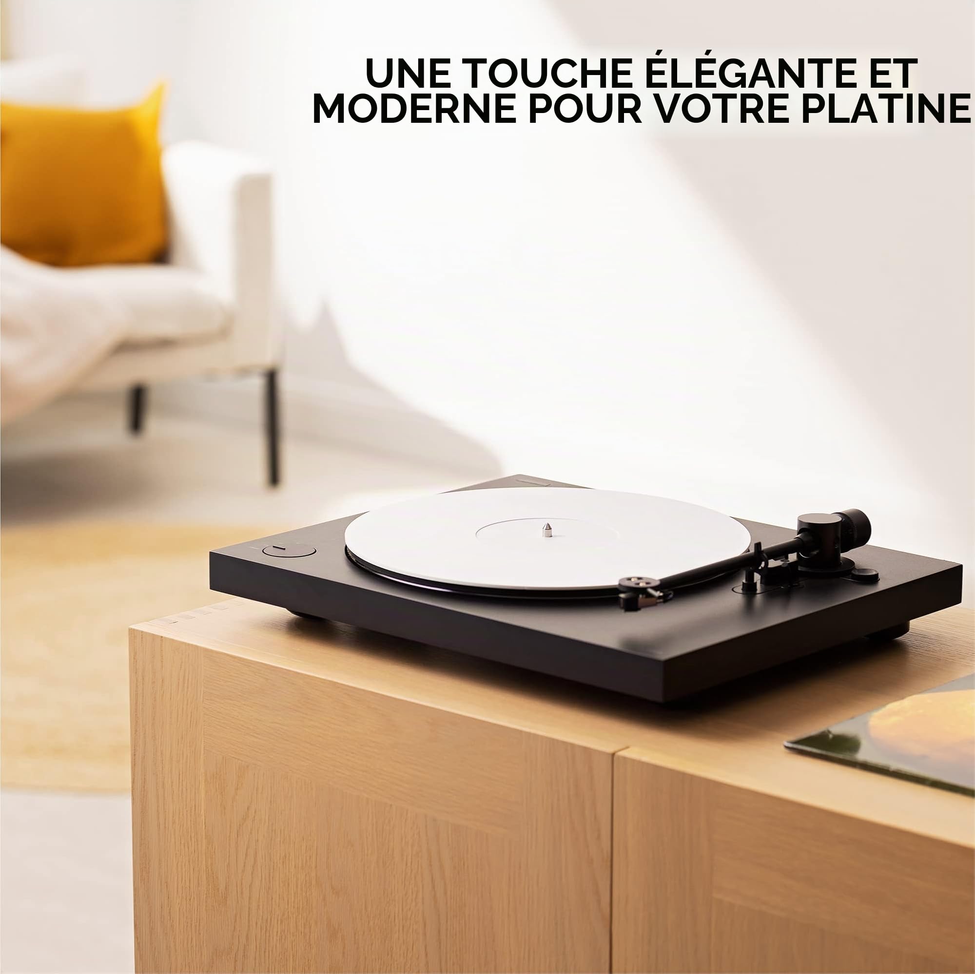 Big Fudge Tapis de Feutrine pour Tourne-Disque - Tapis de Plateau Tournant - 100% Acrylique - pour Tous Les Plateaux de 30,5cm - Blanc