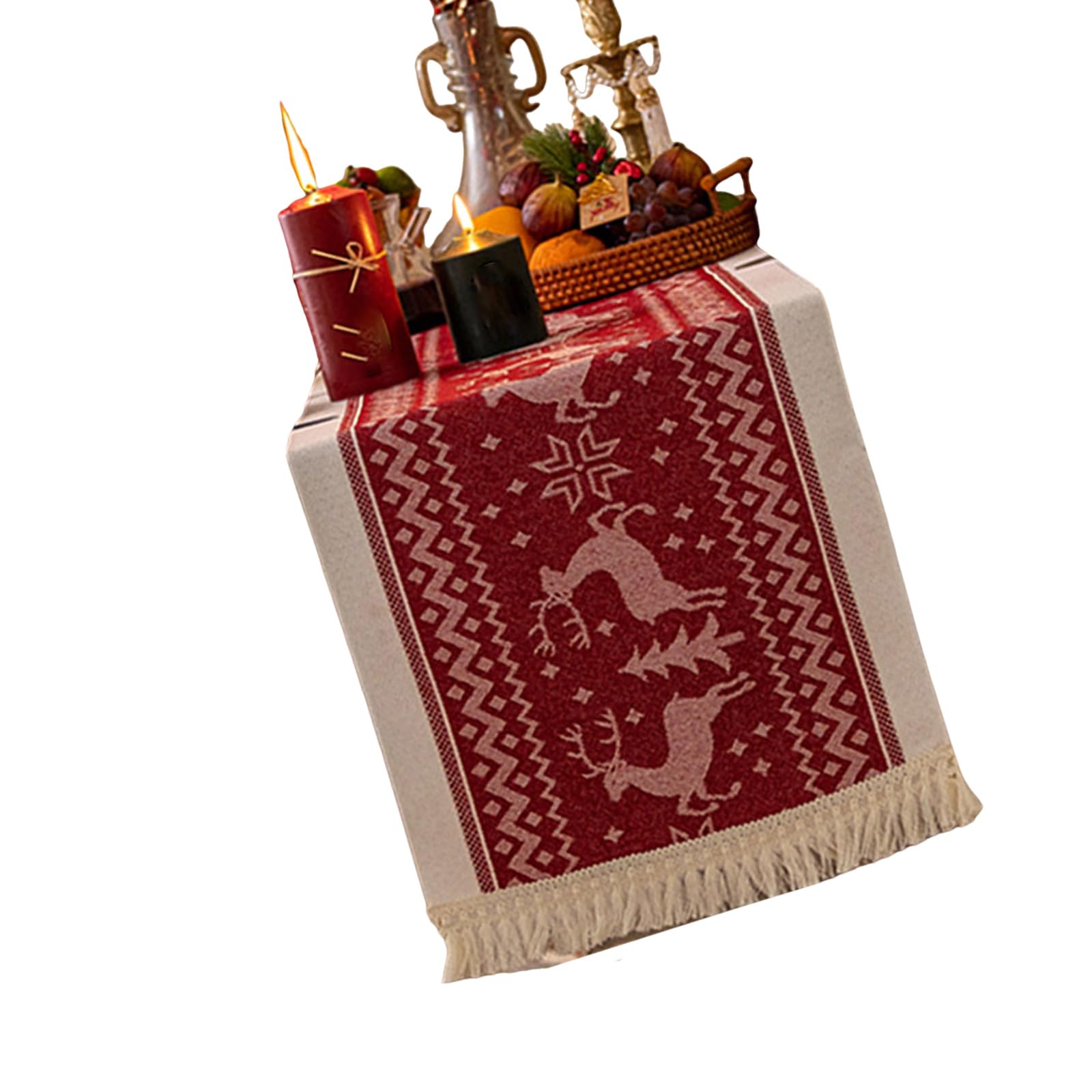 Xjdzineq Tassels Embellished Tablecloth Color Handwoven Sturdy Materials Home Dining Decoration Oversized Tablecloth
