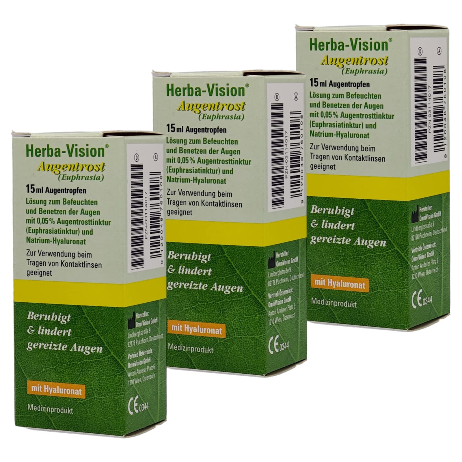 Herba-Vision Augentrost I 3x 15ml I mit PharmaPerle Duschgel