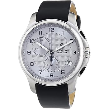 victorinox men's chronograph officer stainless steel bracelet watch 42mm