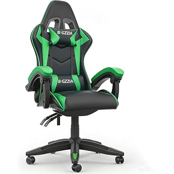 Racingreat Gaming-Stuhl mit Bluetooth-Lautsprecher Ergonomischer Gaming Chair mit Kopfst tze Lendenwirbelst tze h hen und winkelverstellbar PC Stuhl f r Kinder Jugendliche Erwachsene Schwarz Gr n
