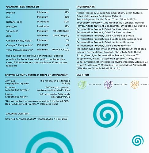 Miniatura 6 de Dinovite Suplemento probiótico para perros - Omega 3 para perros - Alivio de puntos calientes - Suplemento de piel y pelaje para perros - Suministro