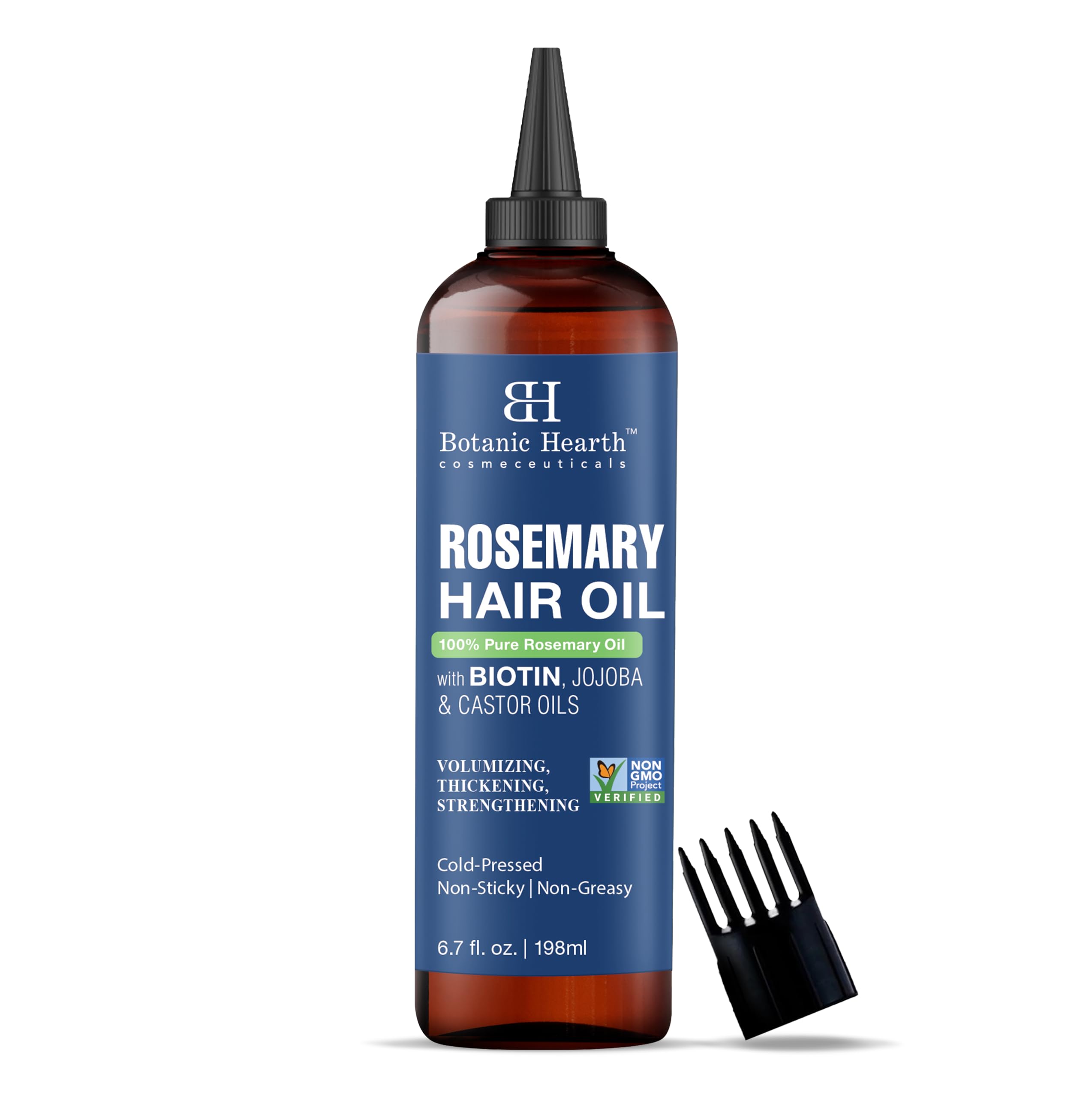 Botanic Hearth 100% Pure Rosemary Oil for Hair Growth | Controls Fall, Promotes New Growth | Strengthening Treatment for Healthy Nourished Hair | 198 ml