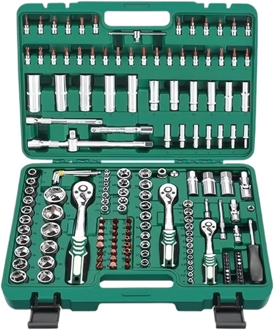 Compatible with Auto Repair Tools 172-piece Set 172PCS Tool Combination Green Box 72 Teeth