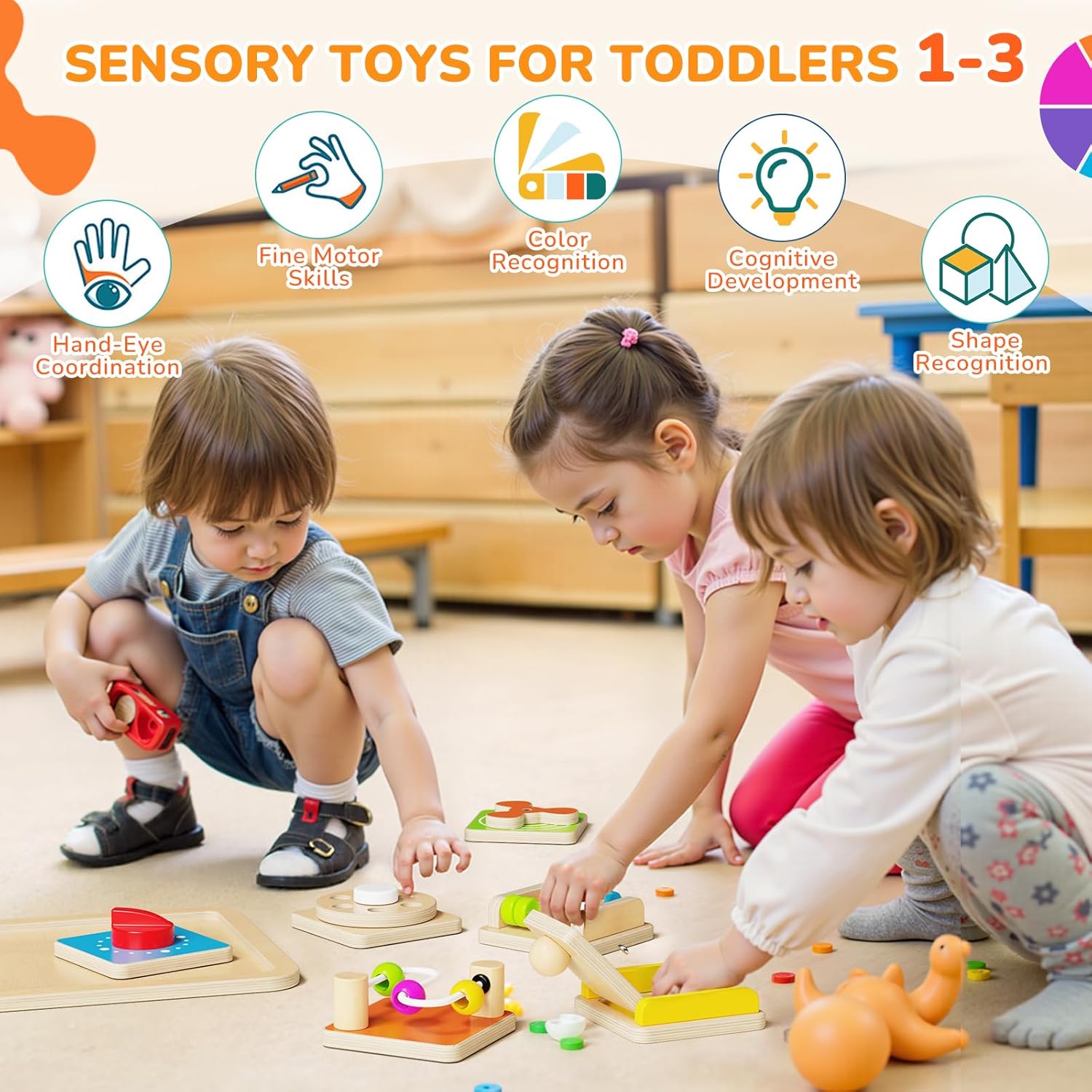 Woodpecker Worm Toy Magnetic Bird Feeding Game & Montessori Busy Board for 1 Year Old, Modular Sensory Toys for Toddlers, Toddlers Montessori Toys for 2 Year Old, Sensory Toys for Baby Boys Girls