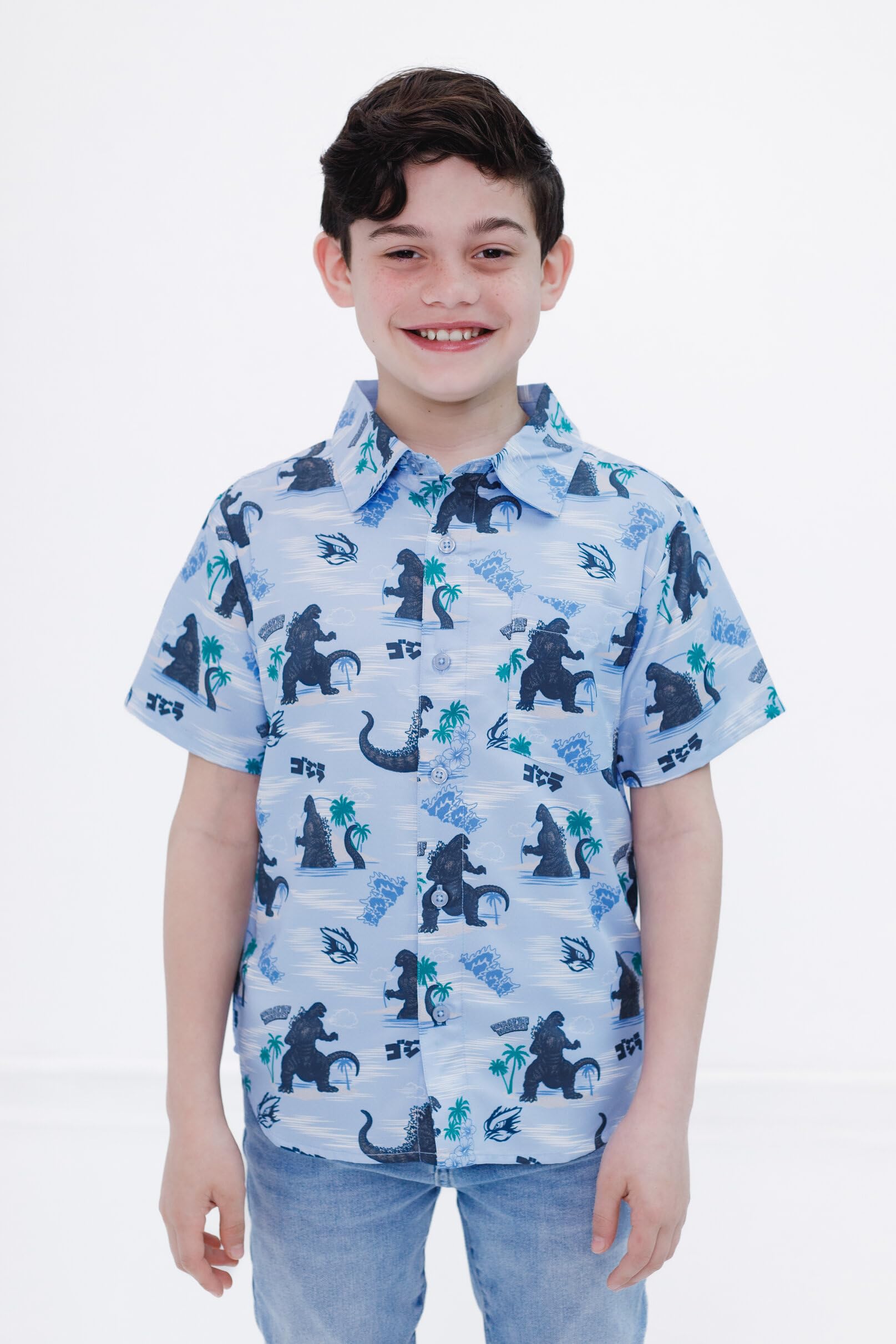 Godzilla Matching Family Hawaiian Button-Down Shirt