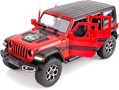 BDTCTK Off-Road 7 puertas para Wrangler modelo de auto de juguete fundido a presión, vehículo de aleación de metal a escala 122 para niños, niñas,