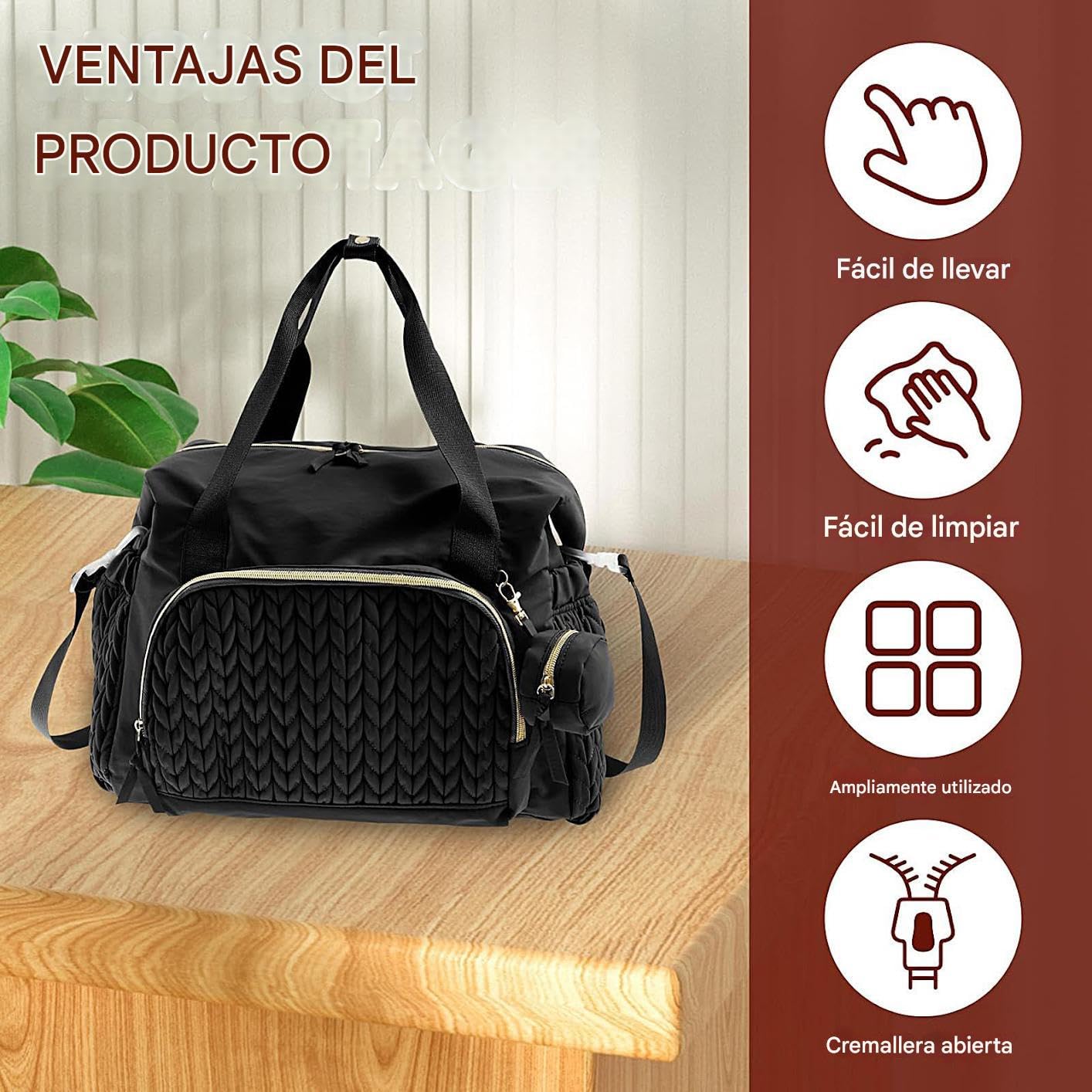 Genérico Borsa per pannolini da viaggio, borsa per pannolini per bambini - Borsa per pannolini di grande capacità astuccio per ciuccio,Forniture per bambini riutilizzabili, accessori da viaggio per
