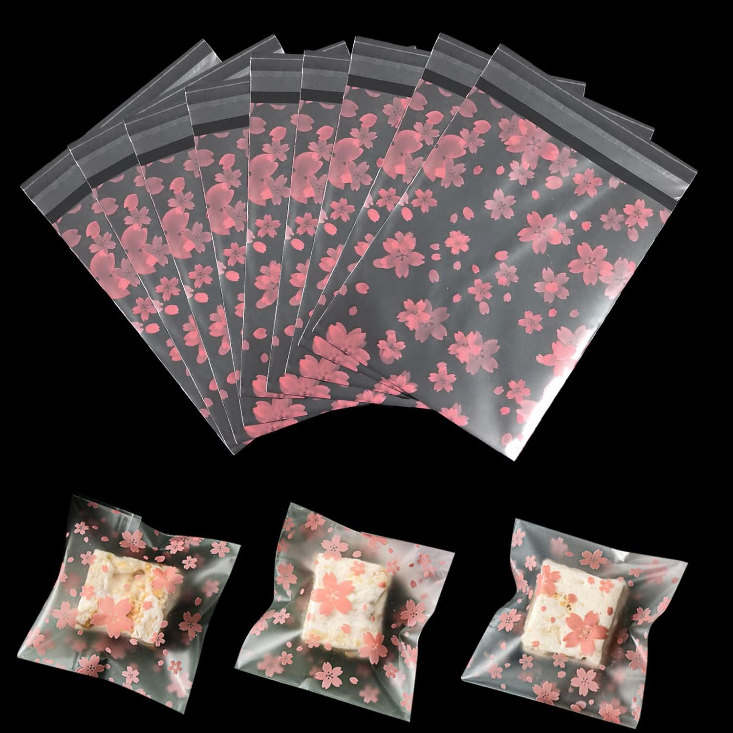 200 Pieces Cellophane Bags Clear SelfAdhesive Cookie Bags Plastic
