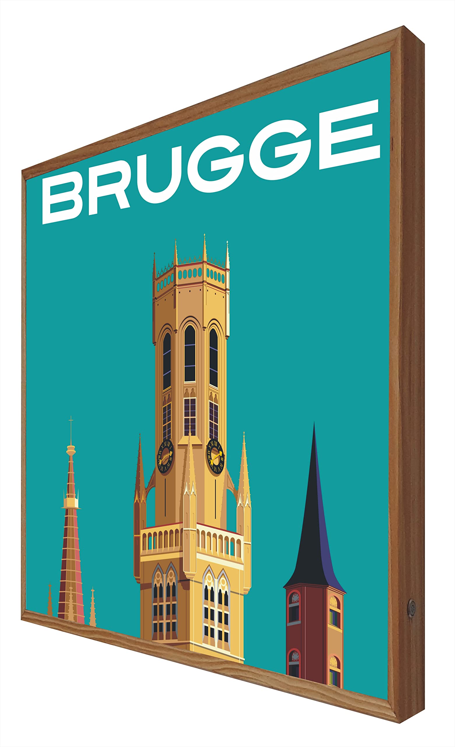 Cartel Vintage Iluminado con Luz Leds Brugge: Serie Viajera
