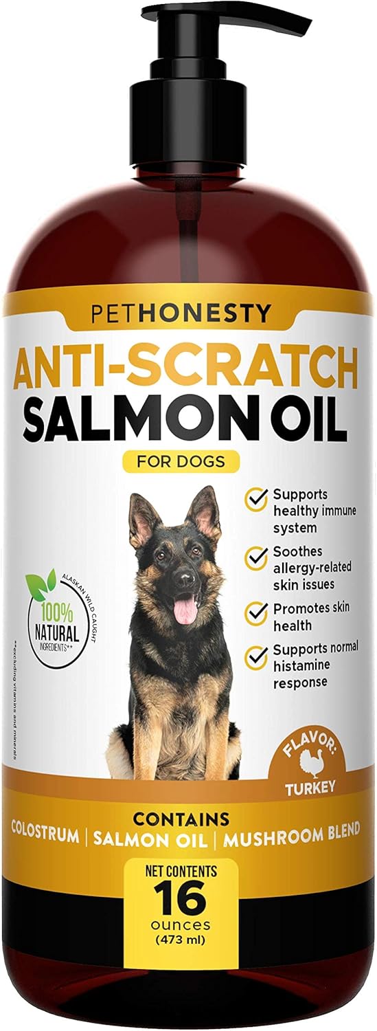 Amazon Com Pethonesty Anti Scratch Salmon Oil Omega 3 For Dogs Pet Liquid Food Supplement Epa Dha Fatty Acids Reduce Shedding Itching Supports Joints Brain Heart Health Pet Supplies