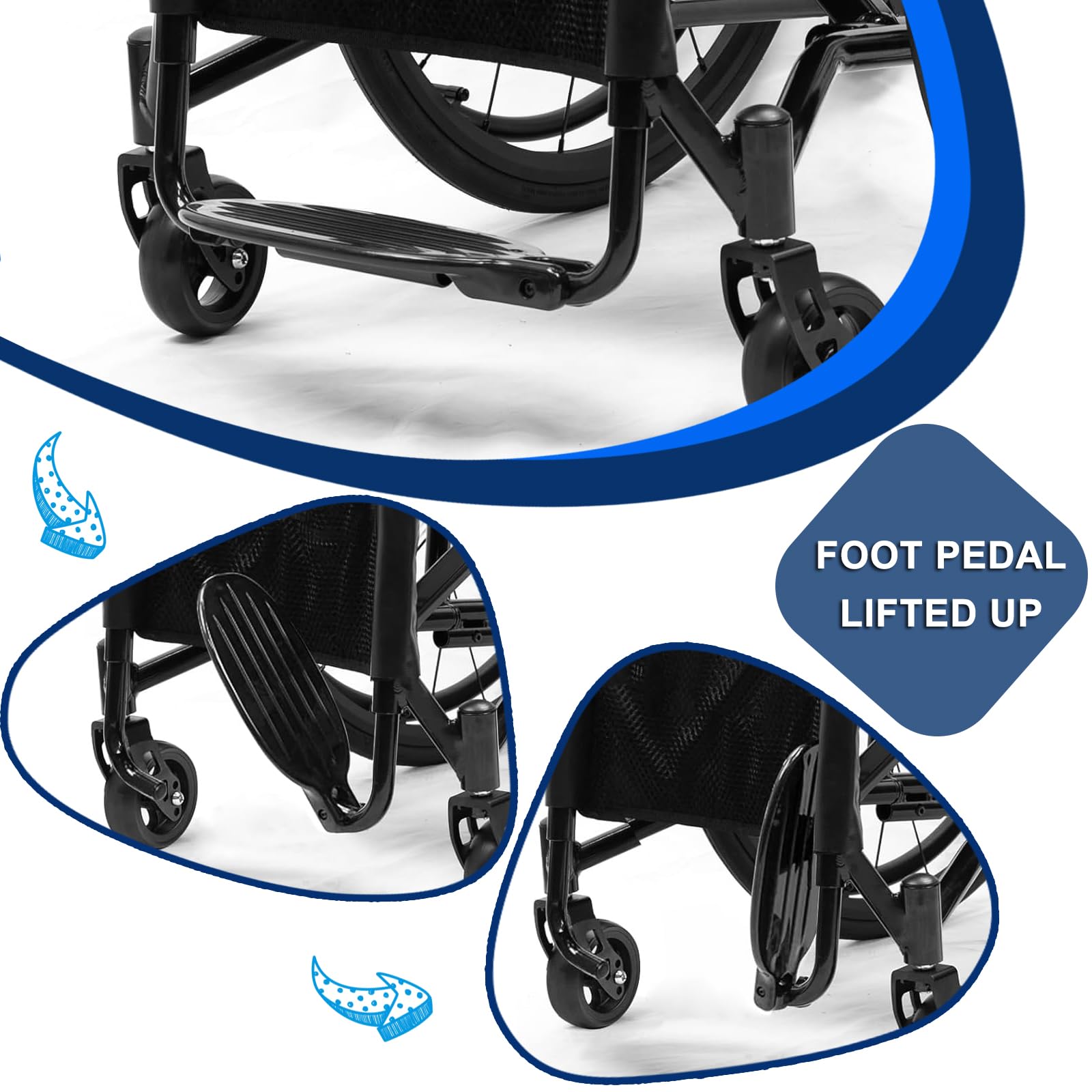 Silla de Ruedas Todoterreno Ultraligera Plegable Deportiva autopropulsada Plegable de aleación de Aluminio autopropulsada sillas de Ruedas manuales Transporte Deportivo Carga Sopor
